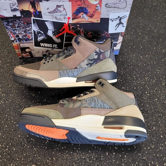Nike Air Jordan 3 Retro SE Patchwork Camo Sneakers DO1830-200 Size 11.5 Mens - Picture 6 of 8
